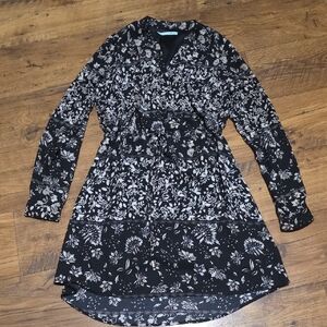 Maurices Black and Cream Floral Dress